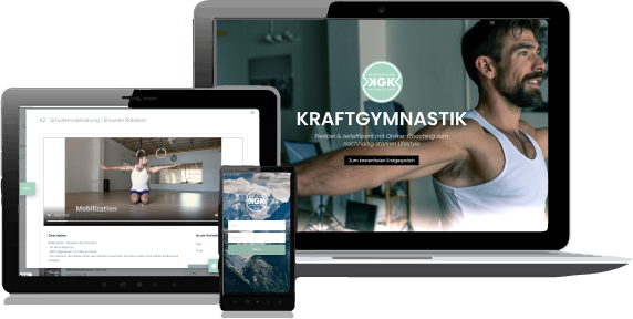 Kraftgymnastik App für iOS, iPad, Browser und Android